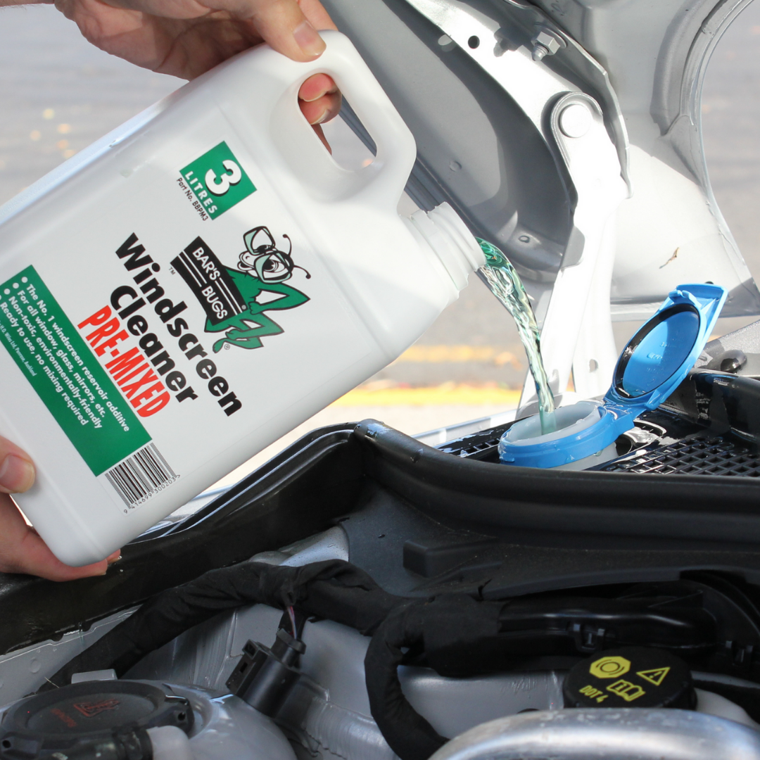 Bar's Bugs Pre-Mixed Windscreen Cleaner Pouring
